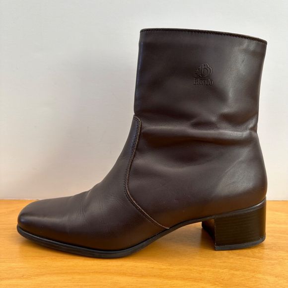Blondo Canada Brown Smooth Leather Side Zip Ankle Boots Women Size 11 AA Narrow - Picture 14 of 16